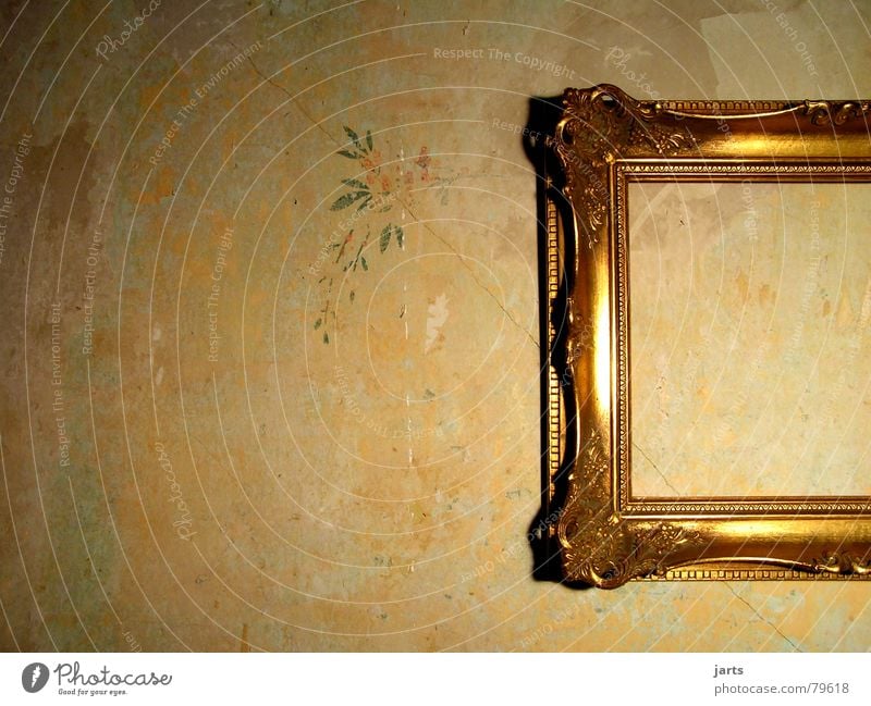 uninhabited Art Wall (building) House (Residential Structure) Flat (apartment) Ancient Empty Light Decoration Living room take a picture Image Old Gold Frame