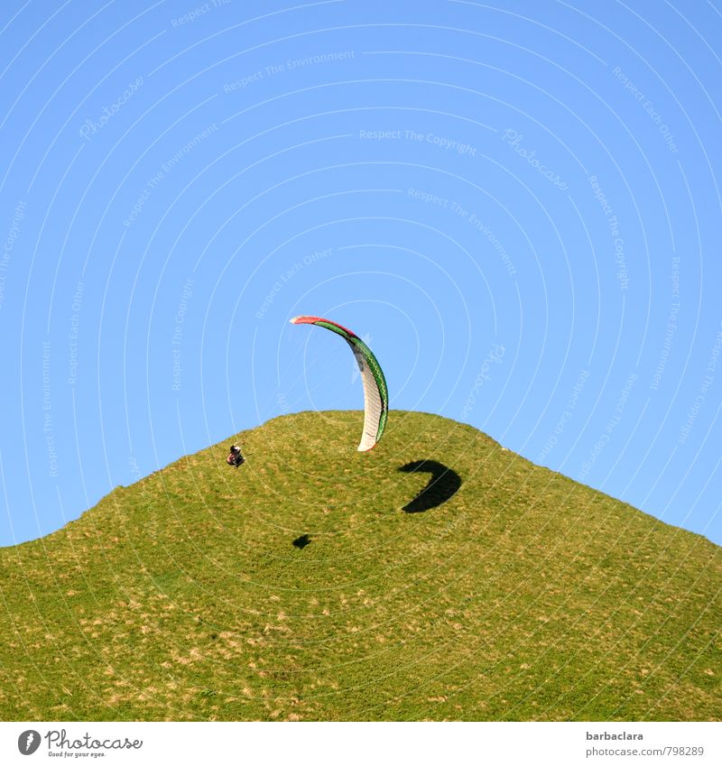 high up l and around the world Sports Paragliding Human being 1 Nature Landscape Earth Air Sky Summer Beautiful weather Meadow Hill Mountain Allgäu Alps Flying