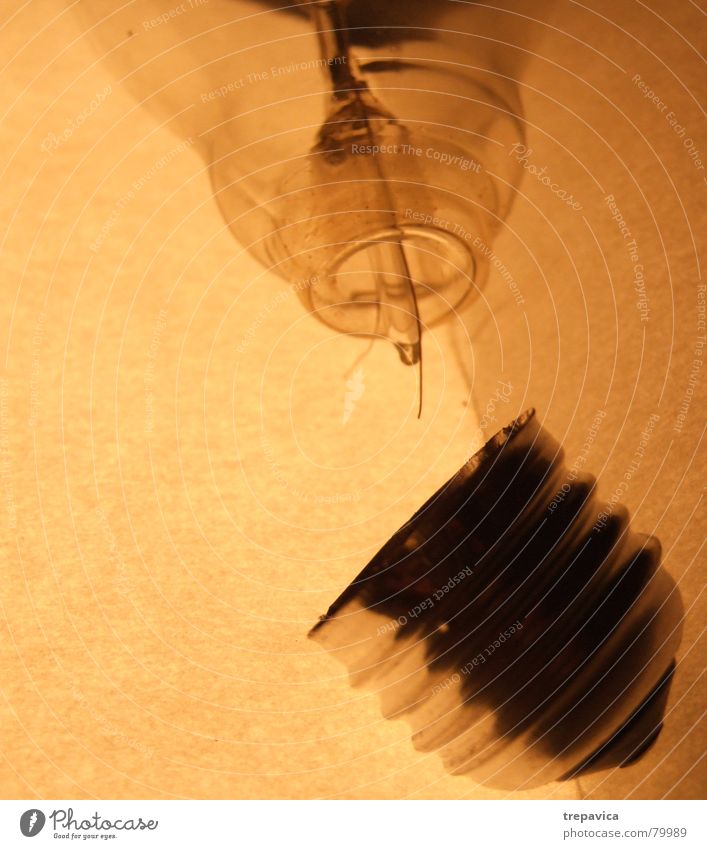 Gluehbirne III Light Electric bulb Lamp Electricity Transparent Macro (Extreme close-up) Wire Broken Brown Electrical equipment Technology Bright Lighting Glass