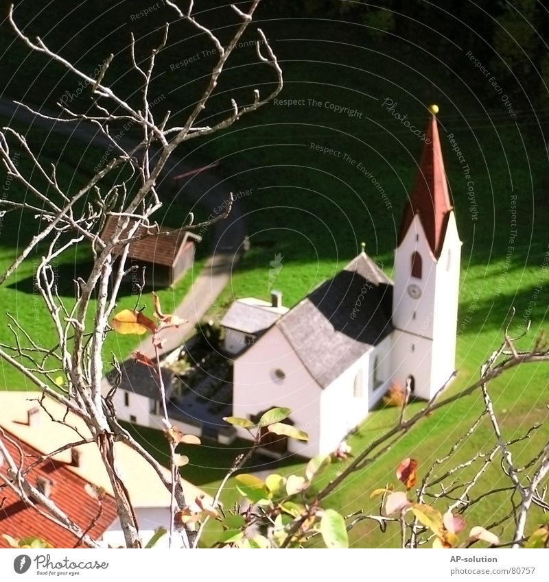 village church Village Branchage Toys Bird's-eye view Village church Religion and faith Prayer Federal State of Tyrol House of worship Contentment Nature