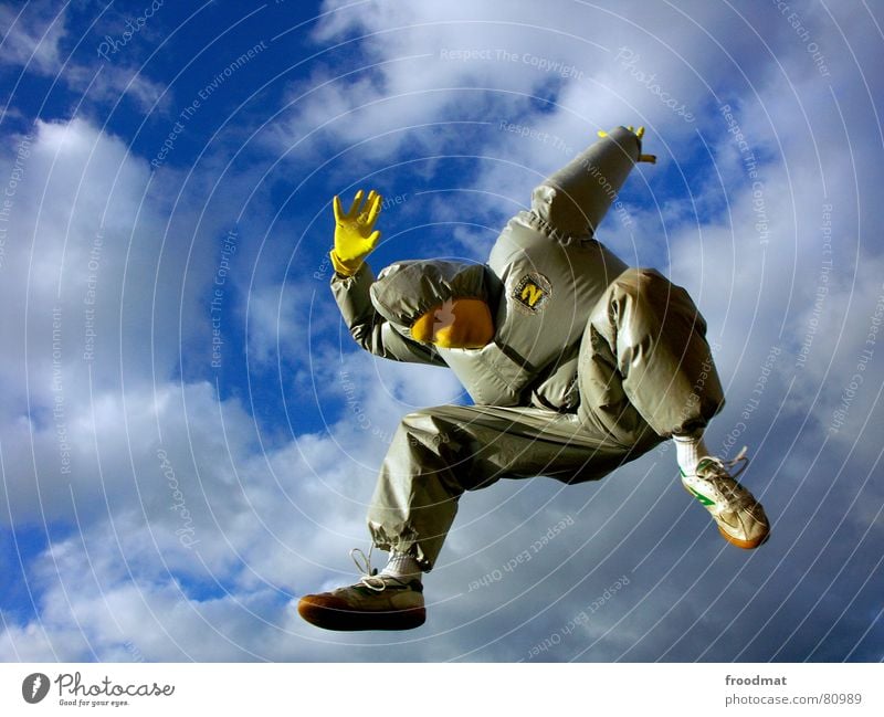 grau™ - air number Gray Yellow Gray-yellow Suit Rubber Art Stupid Futile Hazard-free Crazy Funny Joy Jump Clouds Gloves Arts and crafts  Abstract Mask Flying