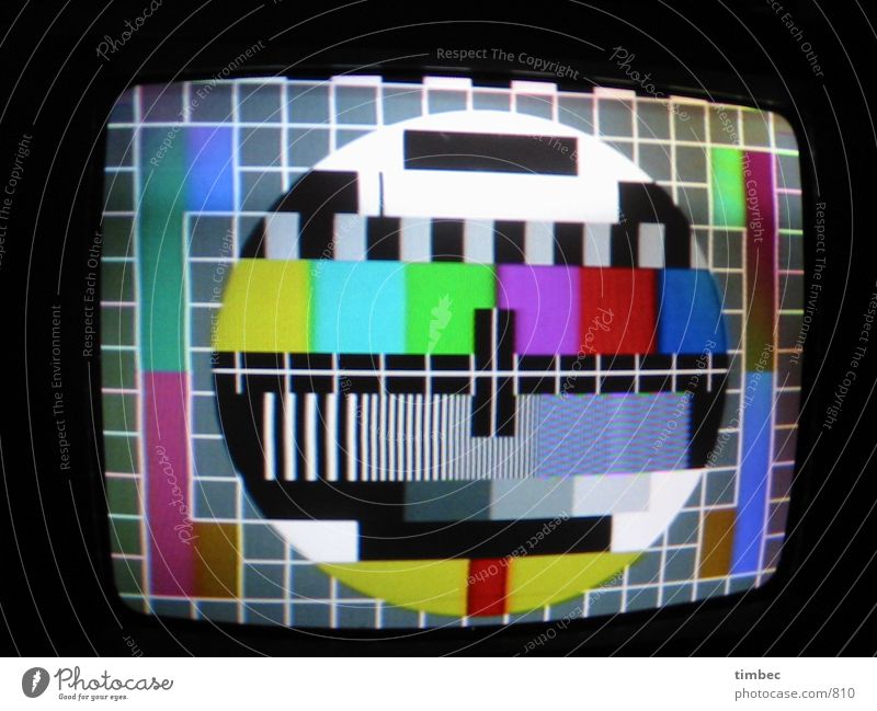 test pattern Test pattern TV set Night Stripe Interior shot Electrical equipment Technology television test picture Attempt Image