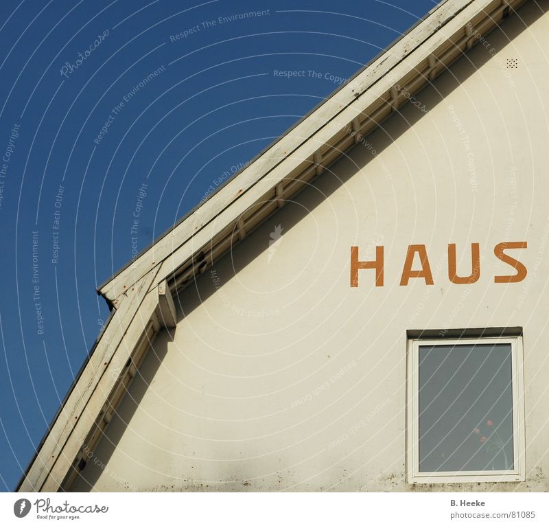 Half house Vacation home House (Residential Structure) Window Roof Europe Vacation & Travel Villa Plaster Facade Borkum Letters (alphabet) Characters Sky Blue
