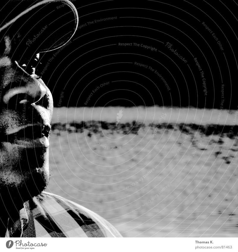 Black & Grey (oder™: Am Gloriettenteich) Zimbabwe Pond Shirt Baseball cap Gray Waves Africa Light Man Sunset Cap Shaft of light Gentleman Reflection Headwear