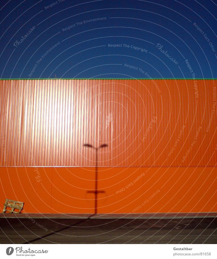Orange Blue II Formulated Factory Wall (building) Lamp Palett Warehouse Territory Darken Depot Industry Shadow Sky Storage goods depot