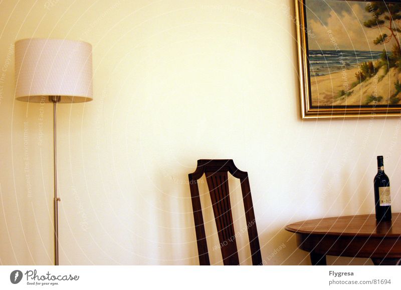 We're nowhere and it's now. Dining room Lamp Table Painting and drawing (object) Still Life Loneliness Standard lamp Calm Living room Country house Snapshot