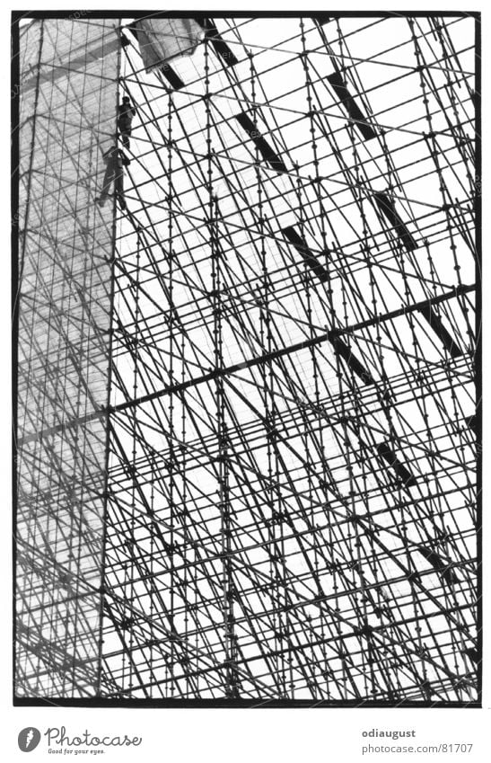 high up Structural engineering Construction site Architecture Above Scaffold Human being Sky Berlin