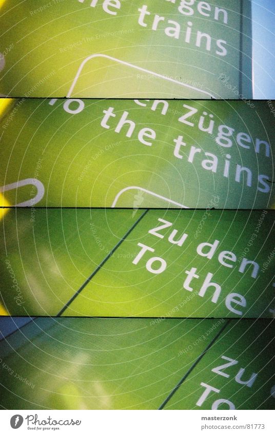 train-sign Green Railroad Typography Lomography Train station Signage Signs and labeling