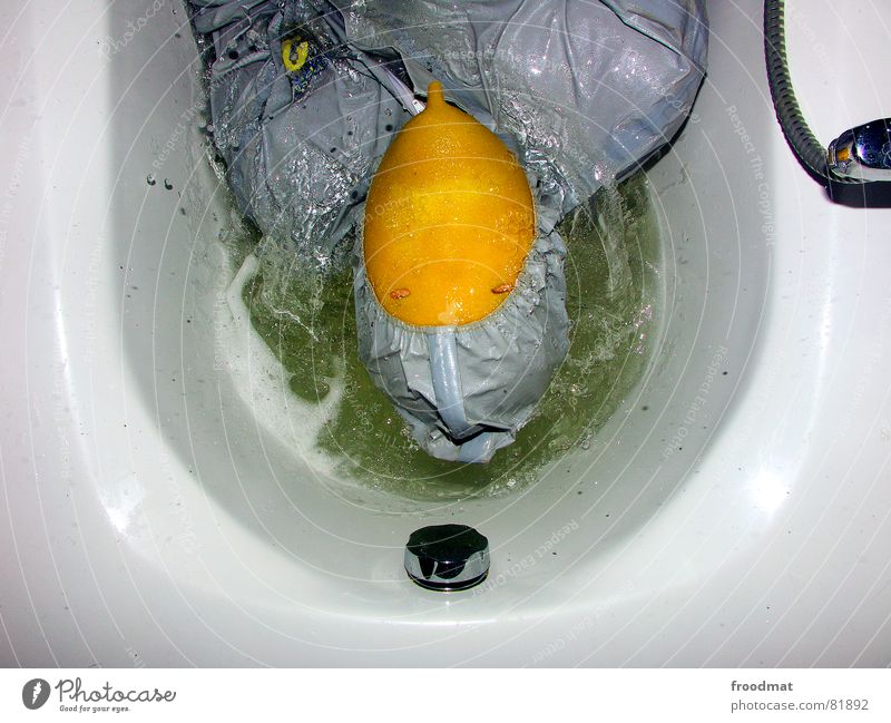 grau™ - swimming fun Bathroom Gray Yellow Gray-yellow Suit Red Rubber Art Stupid Futile Hazard-free Crazy Funny Joy Bathtub Damp Fluid Foam Arts and crafts