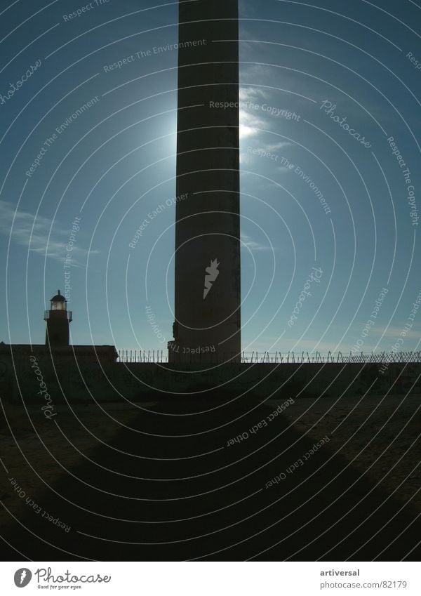 Lighthouse Lanzarote Ocean Harbour Phallic symbol Tower Shadow Sun Sky