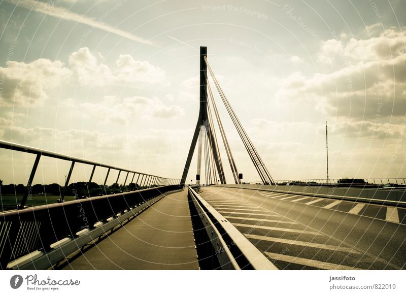 bridge Wesel Bridge Manmade structures Architecture Tourist Attraction Lower Rhine bridge Traffic infrastructure Road traffic Street Federal highway