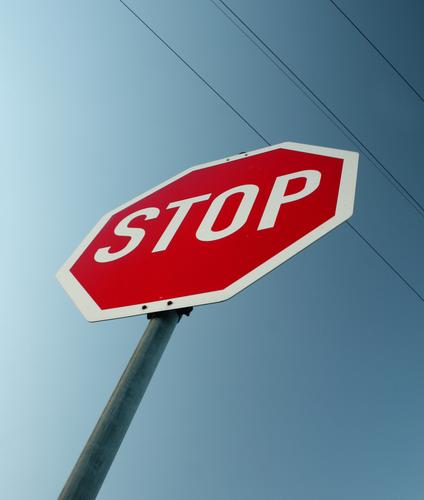 STOP Stop sign Block Road sign Street sign Driving Motor vehicle Red Dangerous Transport Road traffic Driving school Driver's license Car driver Hold