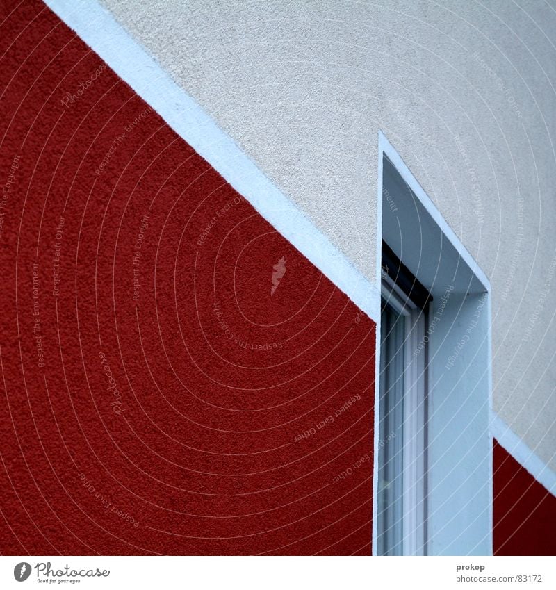 fries House (Residential Structure) Wall (building) Graphic Geometry Clean Pure Arrangement Diagonal Window Stripe Red Wall (barrier) Cleansed Offensive