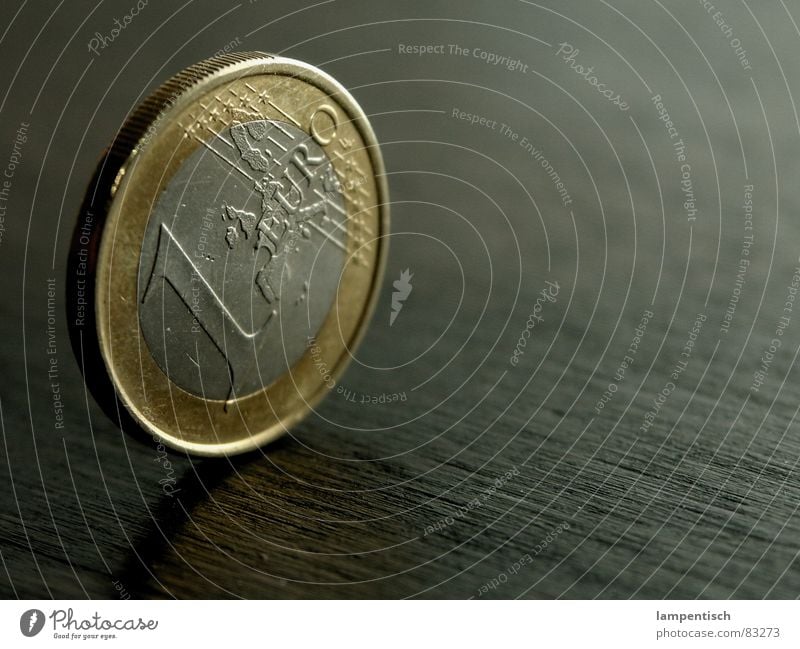 Euro Money Coin Financial Industry Income 1 Wood Table Business