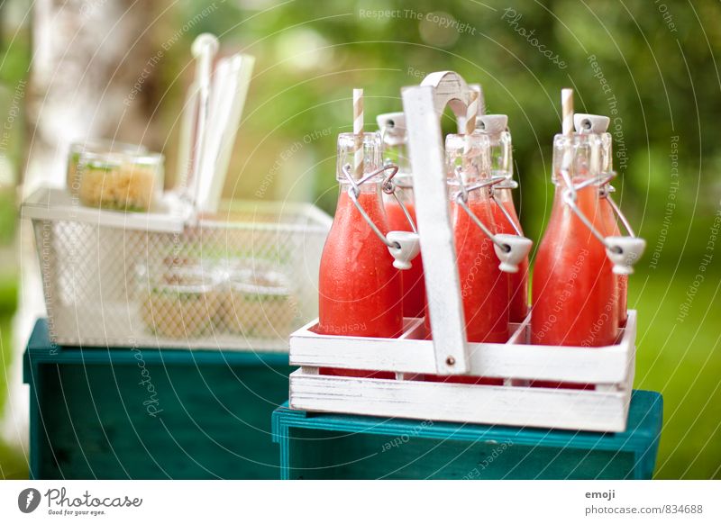 fresh & fruity Nutrition Picnic Beverage Cold drink Lemonade Bottle Glass Straw Delicious Sweet Colour photo Exterior shot Deserted Day Shallow depth of field