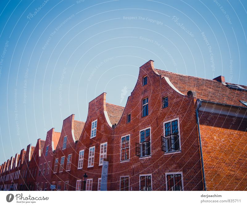 Gabled quarters, gabled houses made of brick unplastered with white joints. Curved gables. - Potsdam- The quarter consists of 134 brick houses, which are arranged in four squares through the Mitte- and Benkertstraße according to the concept of a baroque city layout