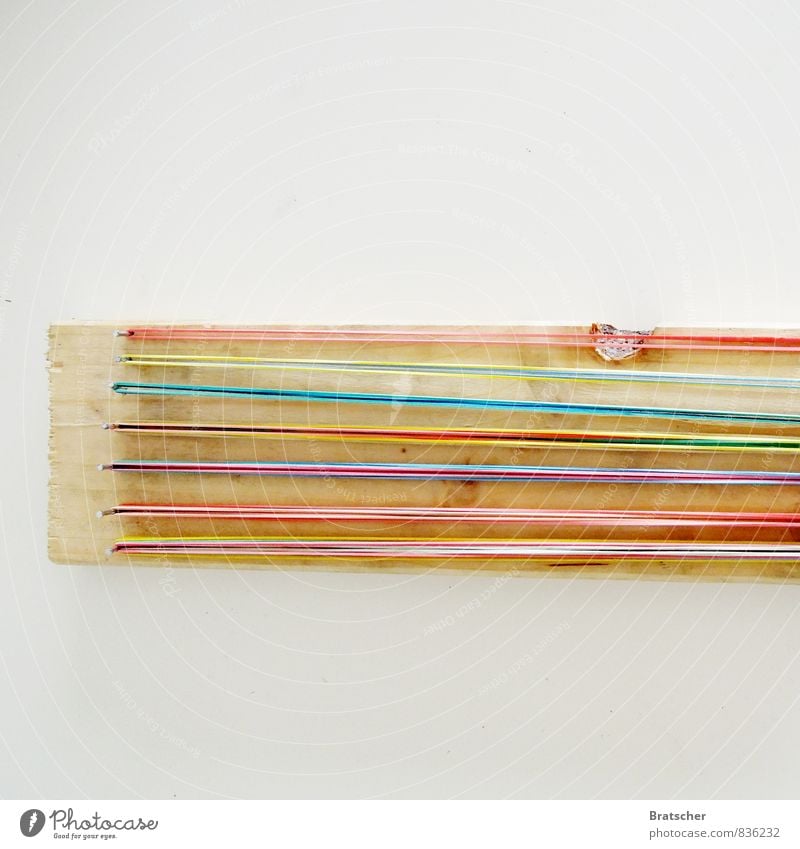 Gerhard Richter's Guitar Multicoloured Stripe Colour Wood Rubber snap rubber Elastic band Striped Art Abstract Music Sound Contemporary Painter Nail