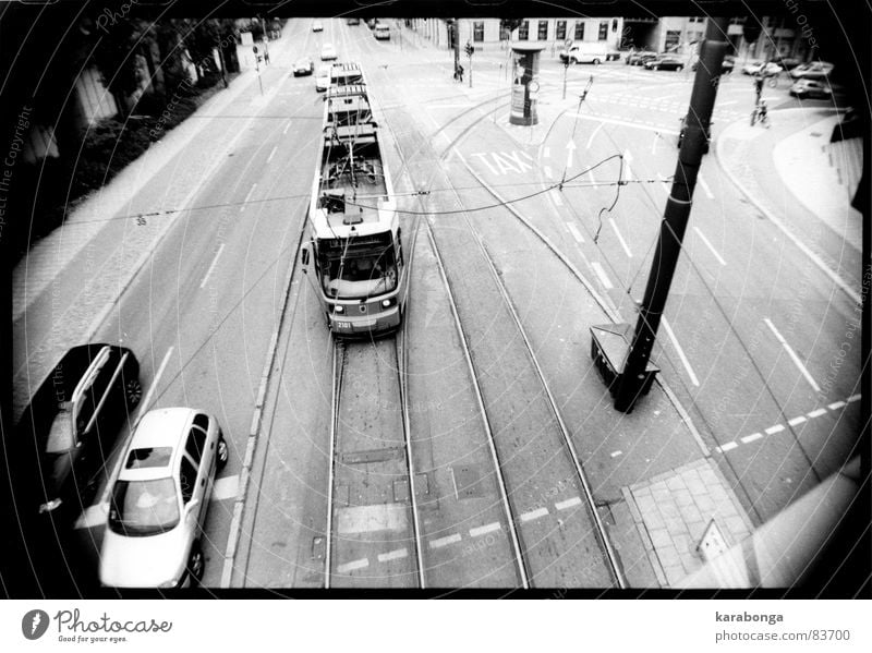 almost new york Tram Town New York City Vacation & Travel Freeway Road traffic Traffic infrastructure Black & white photo tramway