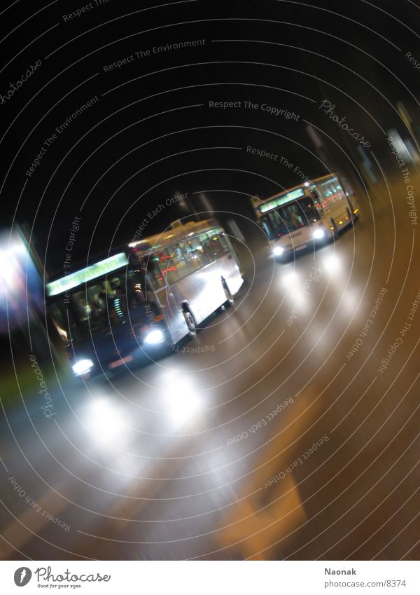 busrace1 Night Light Reflection Motion blur Transport Bus Evening