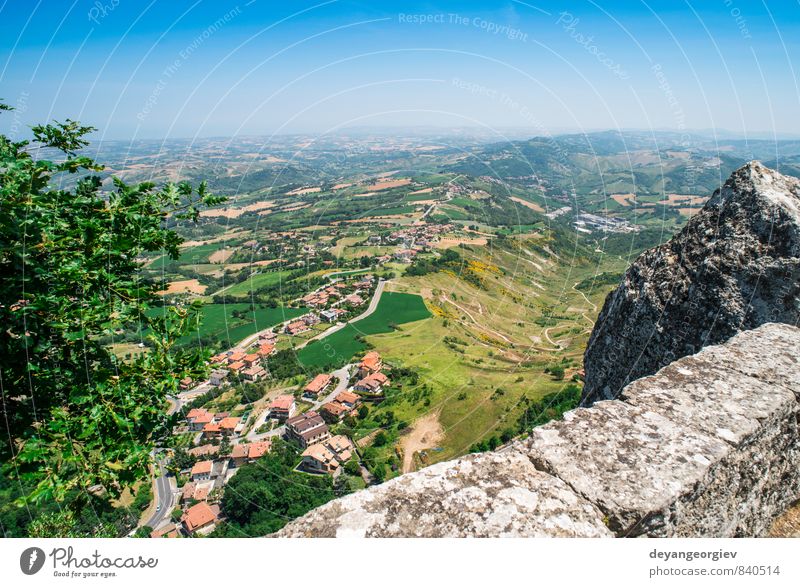 High view from San Marino Vacation & Travel Mountain House (Residential Structure) Nature Landscape Tree Hill Small Town Building Architecture Aircraft Modern