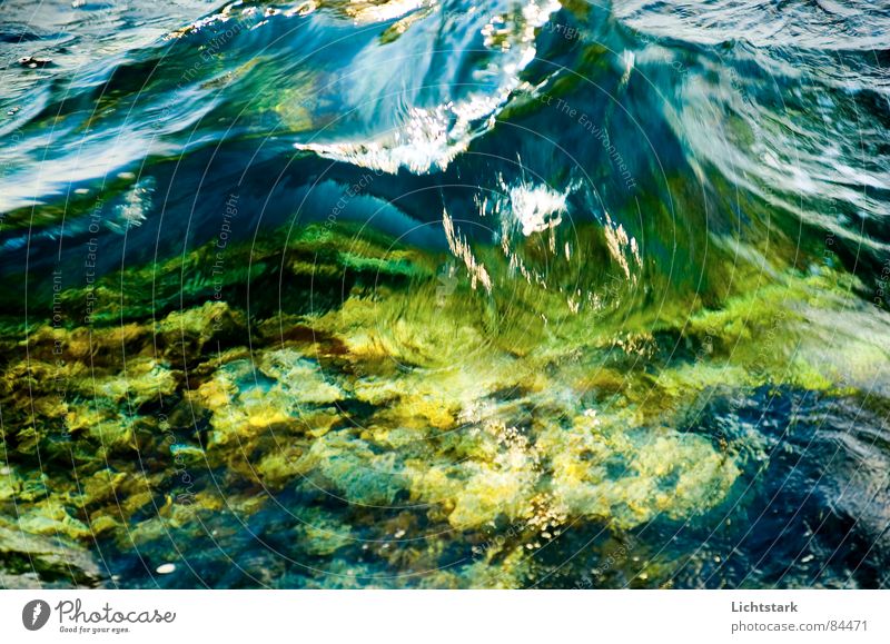 shaft Vacation & Travel Ocean Calm Waves Green Fast-flowing stream Amber coloured Green space Gush of water Water Spring Power Colour gentle waves