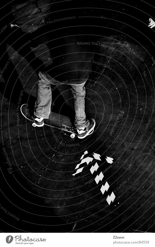 skate to the left Lie Skateboarding Left Driving Direction Compass point Halfpipe Striped Pattern Wood Action Sports Style Easygoing Salto Funsport Jeans Child