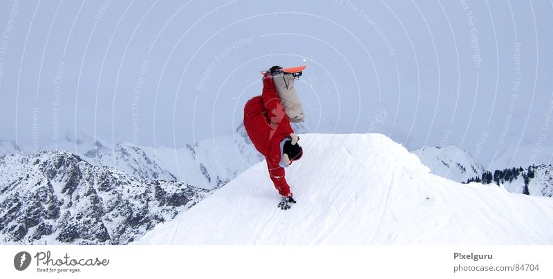 FREAK Snowboarder Winter sports Bad weather Sports Playing snow Mountain