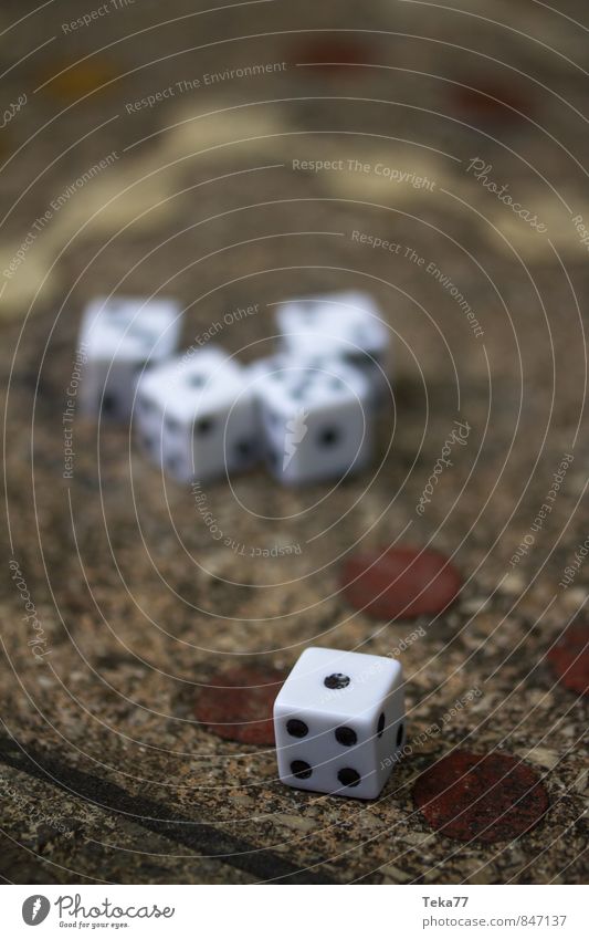 ONE - The dice have been thrown Art Stone Sign Digits and numbers Contentment Happy Communicate Dice Playing Board game Kniffel Colour photo Exterior shot
