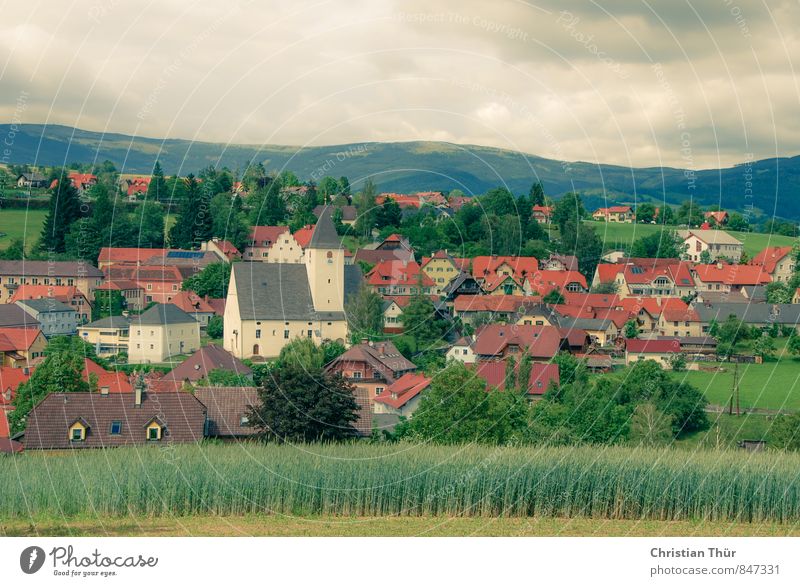 Vorau - Medieval small town Vacation & Travel Tourism Trip Summer vacation Mountain Hiking Nature Bad weather Plant Grain Grain field Field Hill Village