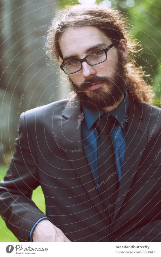 Looking sharp Human being Masculine Young man Youth (Young adults) Man Adults 1 18 - 30 years Clothing Suit Tie Eyeglasses Brunette Long-haired Braids