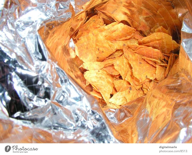 chip bag Salty Fat Television Glittering Herbs and spices Nutrition Microchip Tangy couch potato Metal Orange