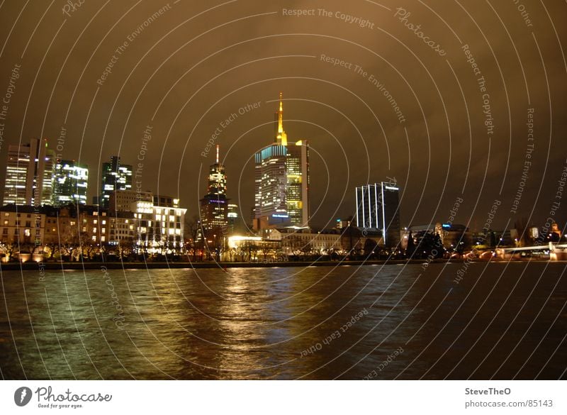 Frankfurt Night High-rise Main Skyline Light