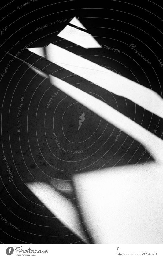 zigzag Lanes & trails Dark Sharp-edged Complex Target Zigzag Shadow play Visual spectacle Shaft of light Line Black & white photo Abstract Pattern Deserted Day