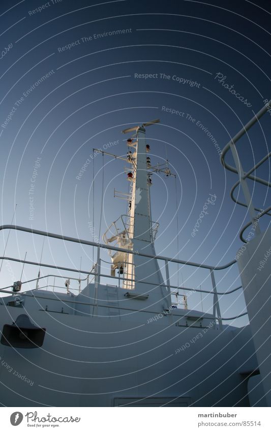 Ship ahoy High sea Navy Ocean Slate blue Denmark Watercraft Ferry Radar station Antenna Information Cold Surveillance Monitoring Search Machinery Maritime