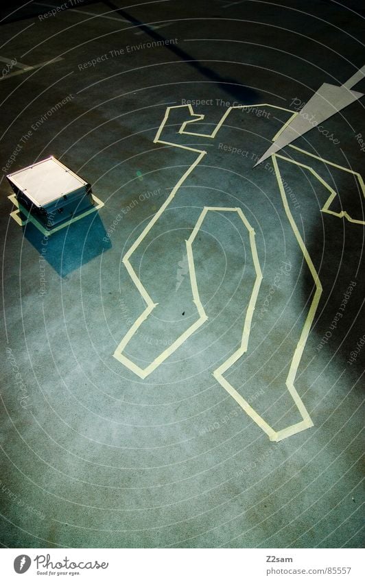 CRIME SCENE - SUITCASE II Silver case Crime scene Suitcase Wave Corpse Bordered Criminality Green Things forensics Financial transaction money case Lie Murder