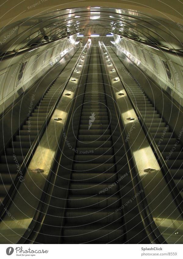 escalator Escalator Tunnel Underground Transport Stairs symmetry