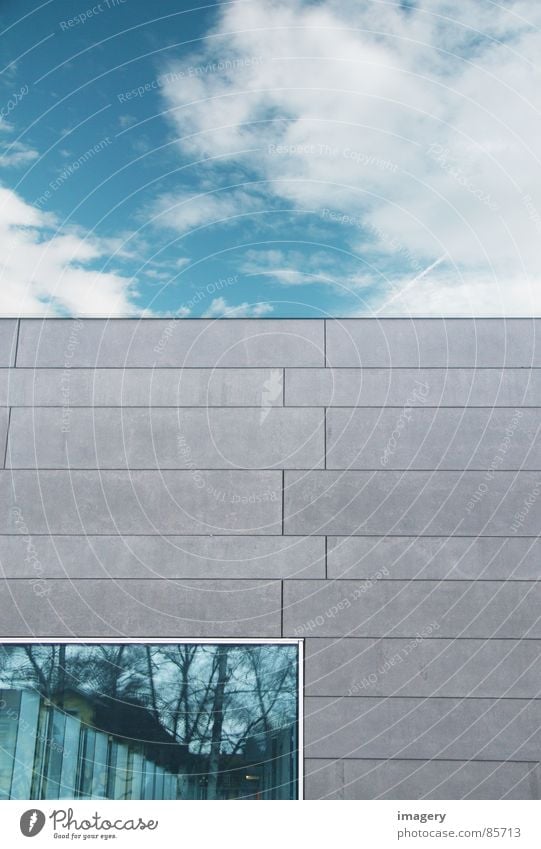 parallel worlds Window Clouds Reflection Facade Wall (barrier) Transparent Detail Sky Blue