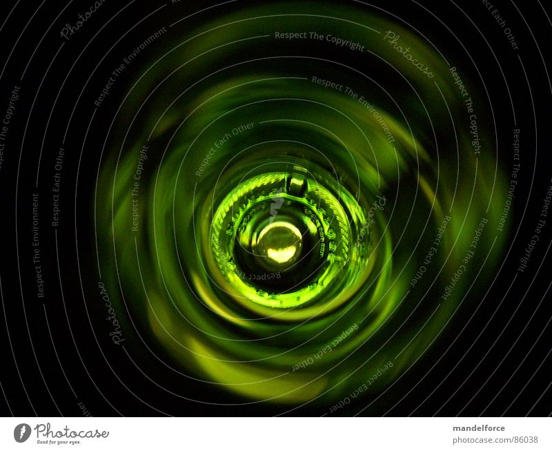 tunnel vision Green Tunnel Bottle of wine Abstract Tunnel vision Drinking Light Shortage Neck of a bottle Alcoholic drinks Macro (Extreme close-up) Close-up