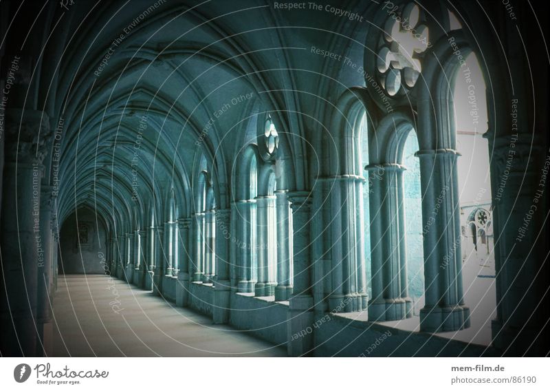 cloister Ancestors Monument Historic Hallway Passage Gothic period Nun House of worship Secularization Diocese Convent Preservation of historic sites Black Dark