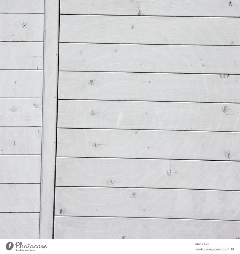 wind misalignment Hut Wall (barrier) Wall (building) Facade Wooden board Gray White Tilt Error Colour photo Subdued colour Exterior shot Abstract Pattern