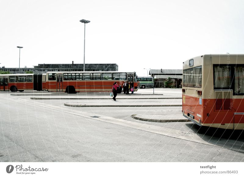 waiting Rijeka Bus stop Tar Asphalt Vehicle Driving In transit South Mediterranean Homesickness Wanderlust Loneliness Town Doomed Human being Train station