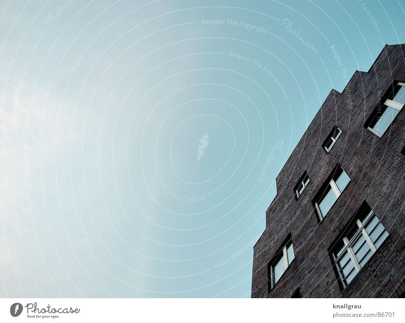 house corner House (Residential Structure) Old building Facade Window Closed Gable Roof Brick Sky Far-off places Look out Gap Perspective Quarter