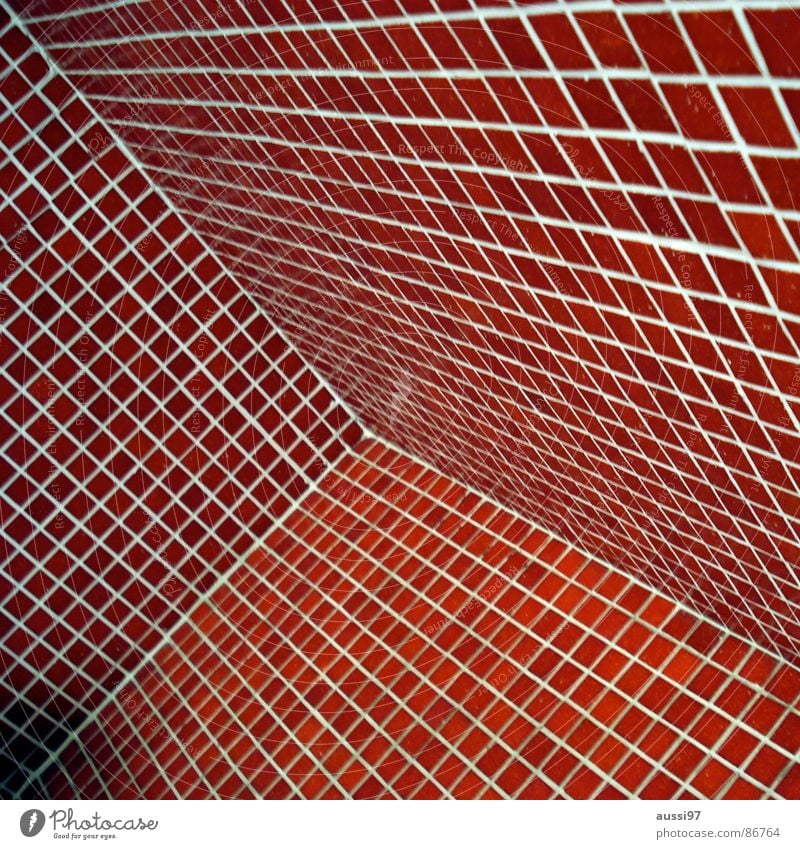 Q.-e. II o. Q.-e. Bathroom Red Square Tile Corner cubism