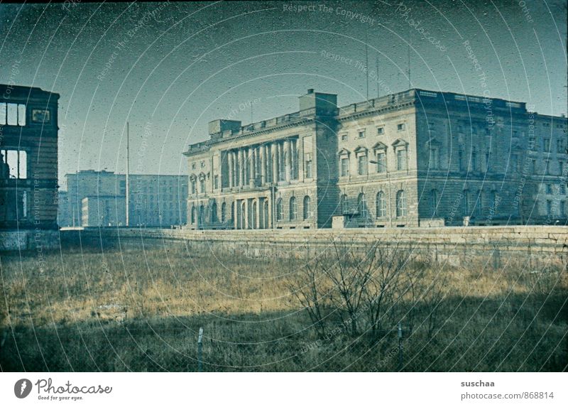 old slide recording of berlin - once in germany Town Capital city Deserted Ruin Manmade structures built Architecture Tourist Attraction Concrete Old Decline