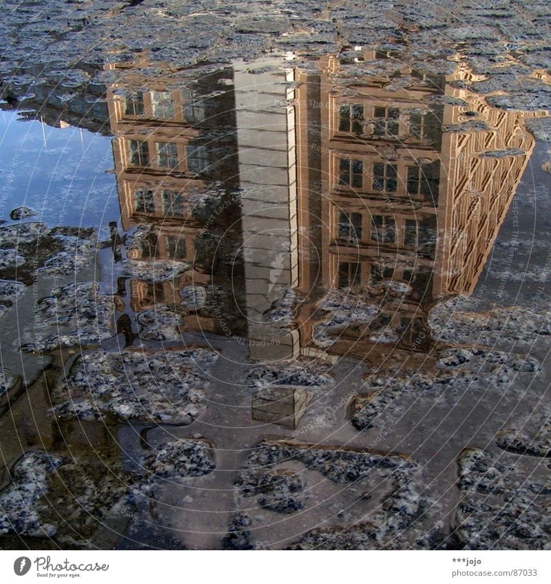 pfuetze berlin Puddle House (Residential Structure) On the head Go crazy Alexanderplatz Places Middle Pavement Crazy Mirror image Berlin madostyle