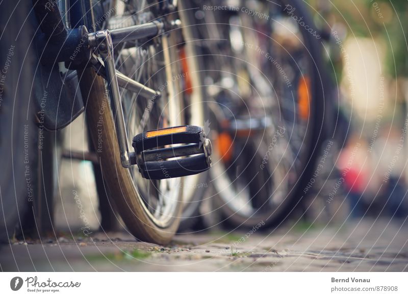 <3FR Freiburg im Breisgau Germany Europe Town Downtown Old town Blue Brown Multicoloured Cobblestones Paving stone Tire Bicycle Pedal Crank Transport