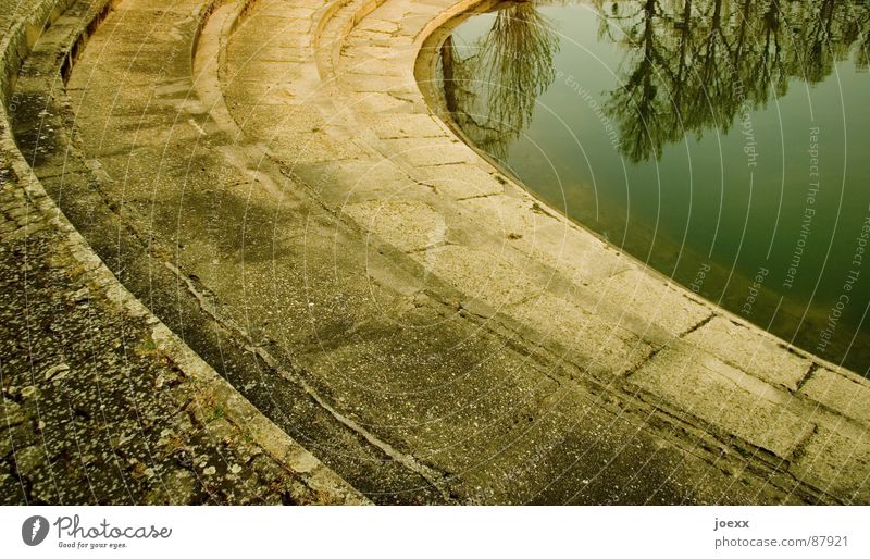 steps into the depth Water level Remote Treetop Loneliness Hope Career Pebble Edge Doomed Resign Derelict Detail Amphitheatre Curve Resume Stone Deep
