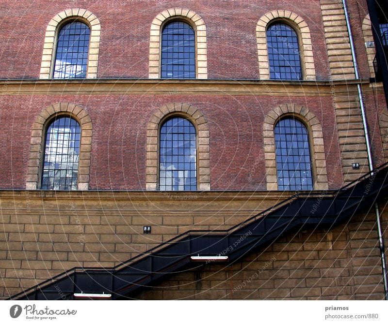 upward Brick Window Architecture Industrial Photography Stairs