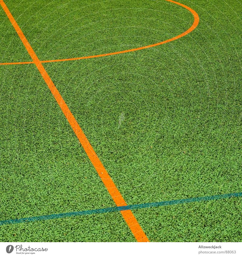 a piece of playing field Basketball arena Sporting grounds Bend Line Playing field Places Ball sports Sports Orange around the corner Minimalistic