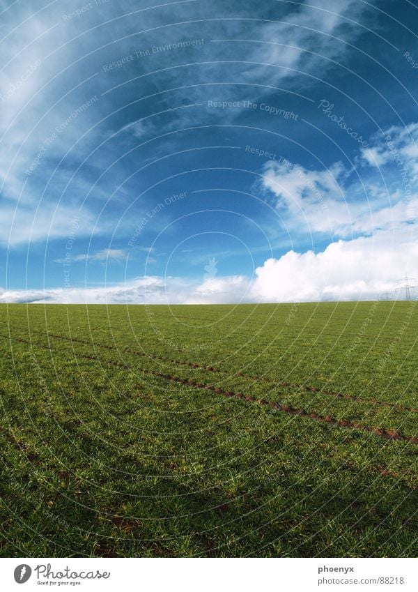 0815 ?! Green Clouds Turquoise Rural Farm Field Lake Eder Grass Spring Meadow Electricity pylon Tracks Serene Relaxation Happiness Landscape Blue Sky